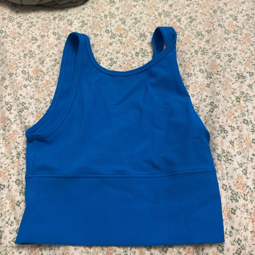 Blue lululemon power pivot tank